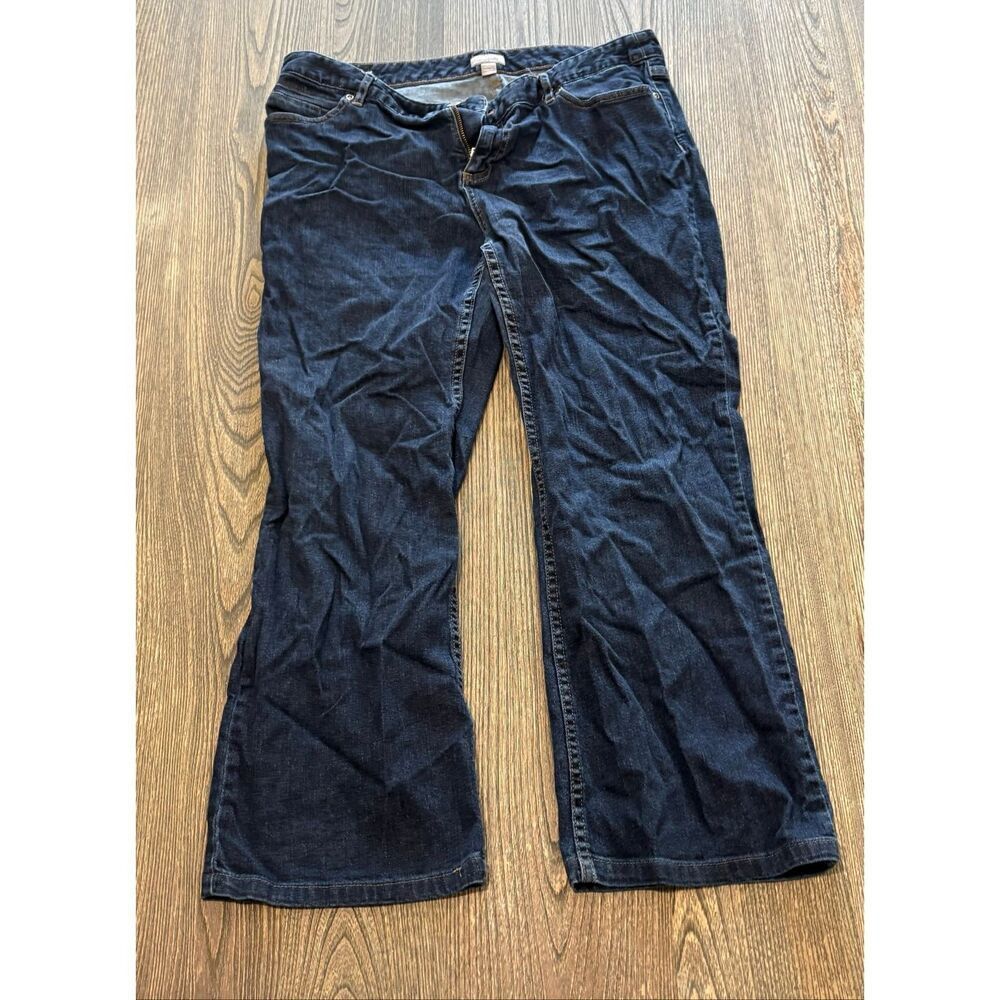 J. Jill Denim Jeans Authentic Fit Slim Ankle Dark Mid Rise Whisker Wash Size 14P